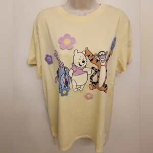 NWT Winnie the Pooh Ladies Short Sleeve T-Shirt with Crochet Details